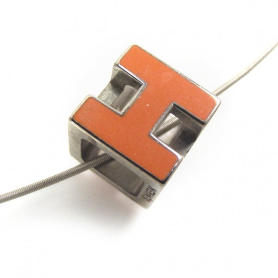 Gold Cage d H Necklace Orange