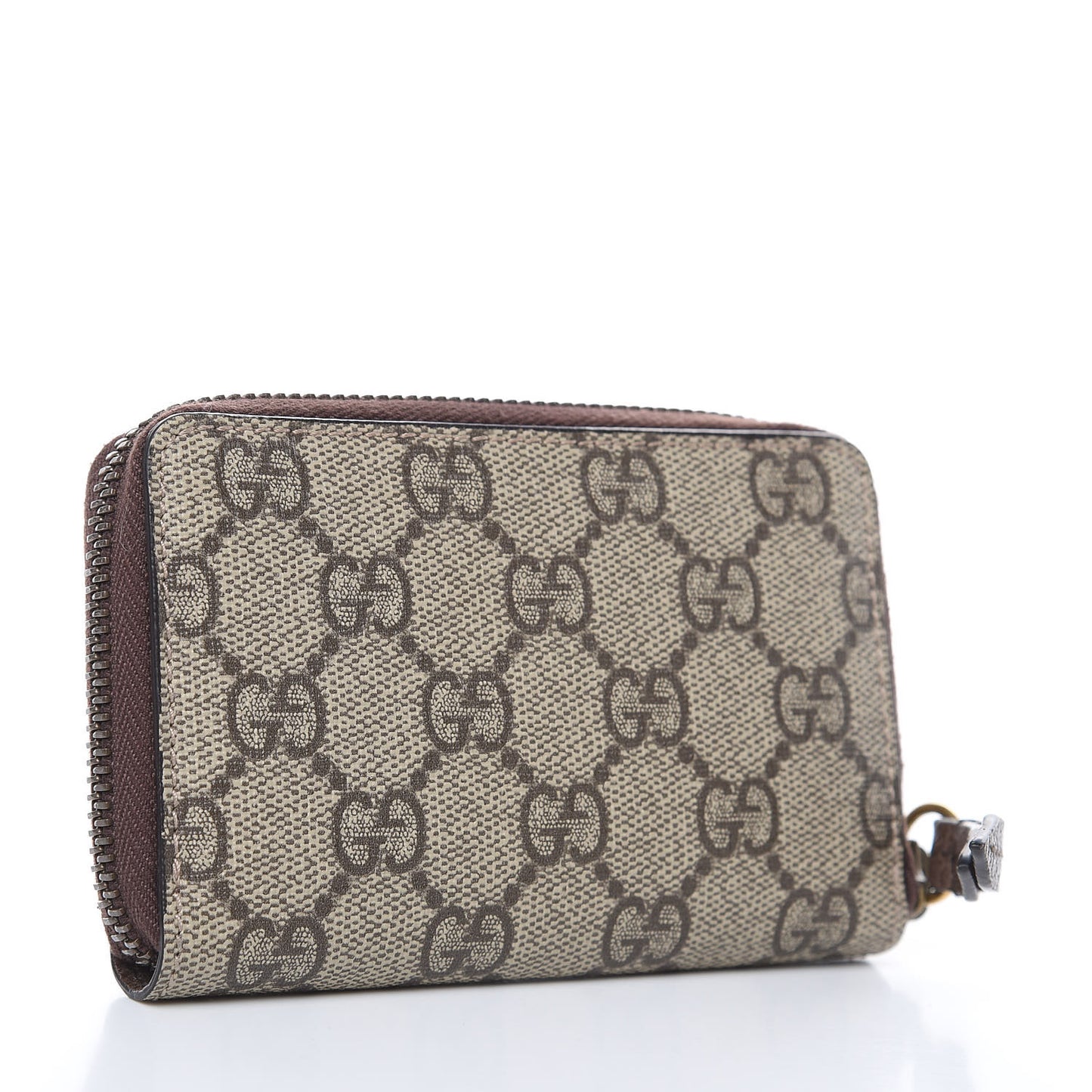 GG Supreme Monogram Neo Vintage Zip Around Card Case Beige Crop New Acero