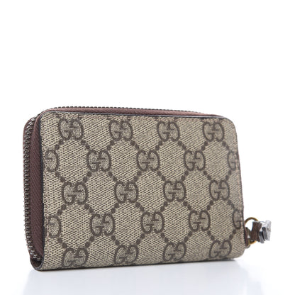 Gucci GG Supreme Monogram Neo Vintage Zip Around Card Case Beige Crop New Acero 3 of 8
