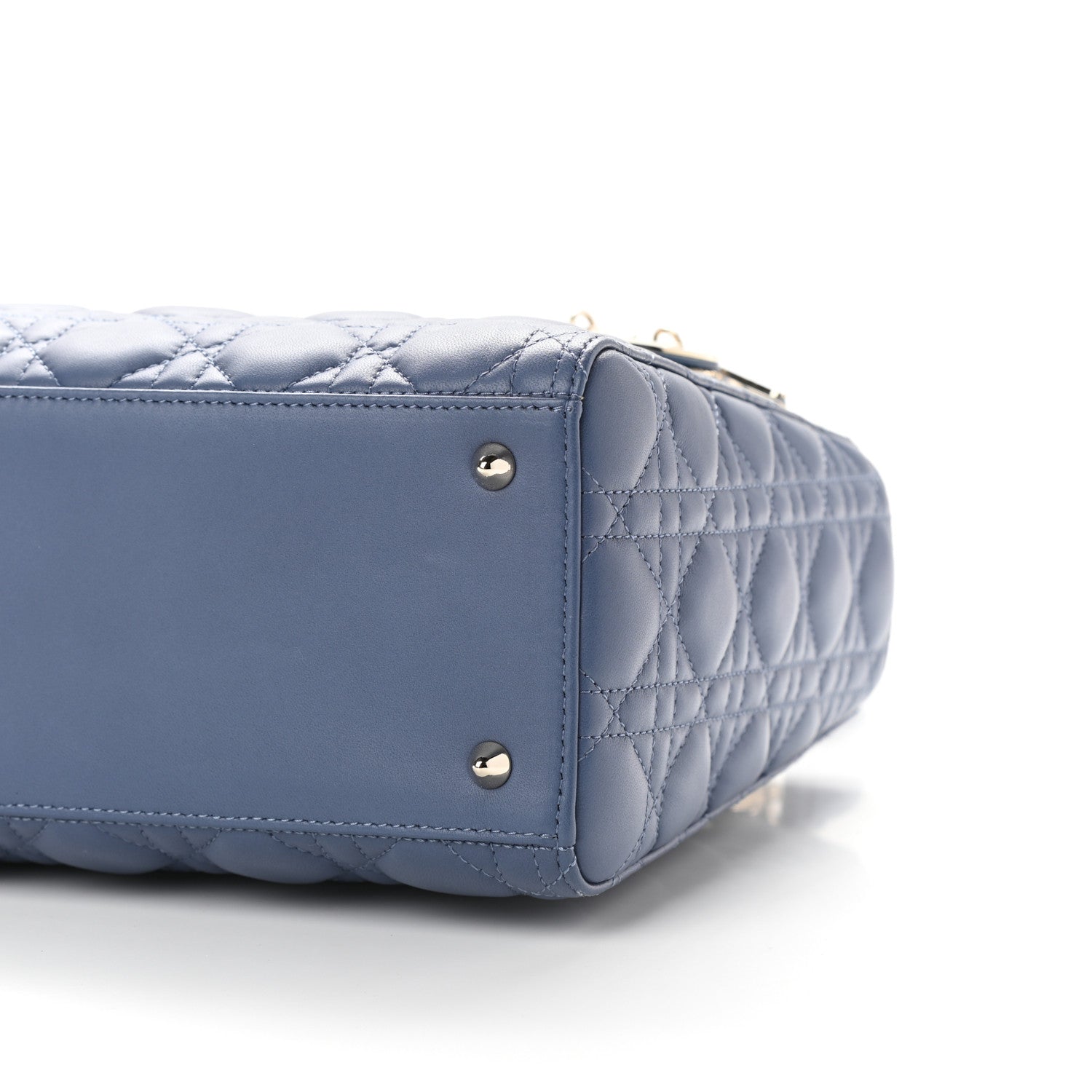 Christian Dior Lambskin Cannage Medium Lady Dior Blue 7 of 7