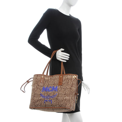 MCM Visetos Medium Liz Reversible Shopper Tote Cognac 2 of 22
