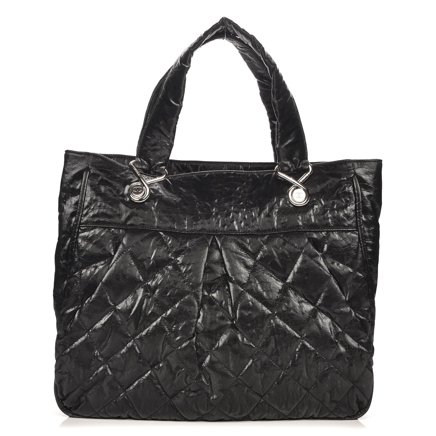 Chanel Crinkled Coated Canvas Large Le Marais Tote Black 1 of 7