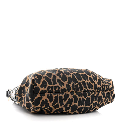 Fendi Jacquard Leopard Print Chef Hobo Tobacco 4 of 10
