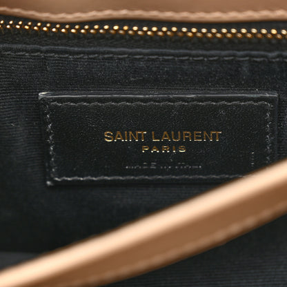 Saint Laurent Calfskin Y Quilted Monogram Toy Loulou Crossbody Bag Dark Beige 8 of 11