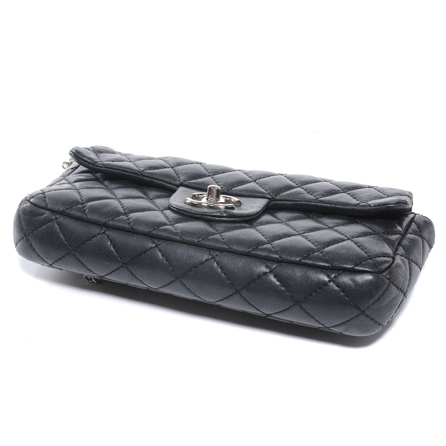 Lambskin Quilted East West Flap Bijoux Chain Black