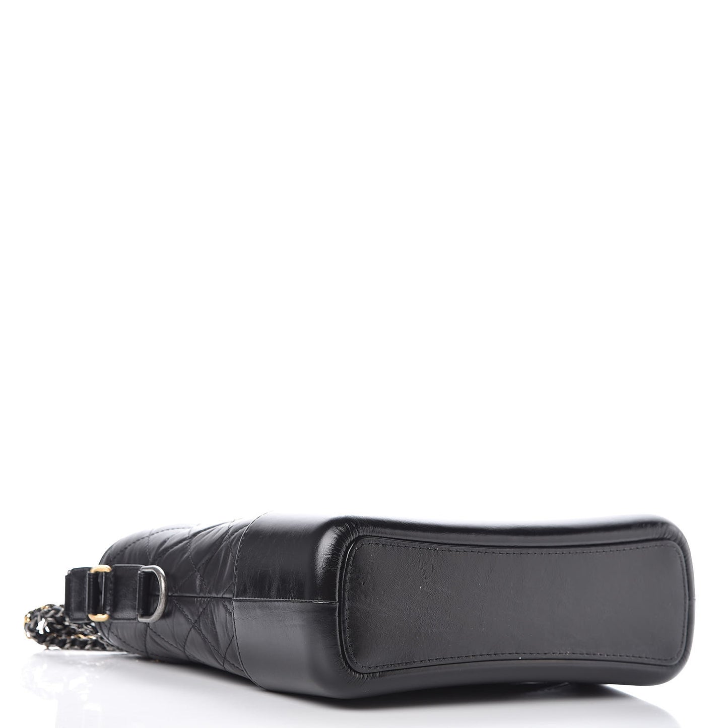 Aged Calfskin Quilted Medium Gabrielle Hobo Black