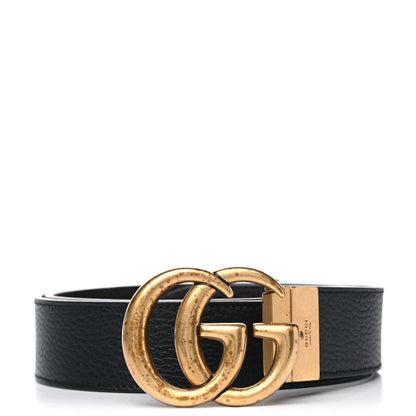 Gucci Calfskin Double G Reversible 37mm Belt 105 42 Black Cocoa 1 of 5