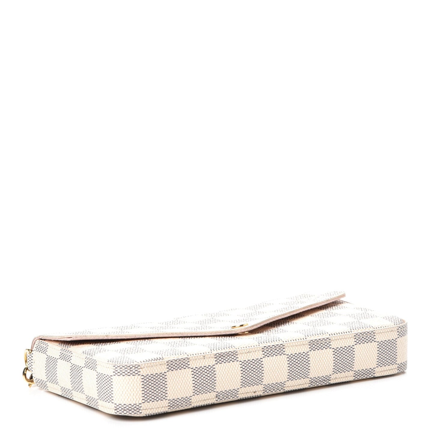 Damier Azur Pochette Felicie Chain Wallet Rose Ballerine