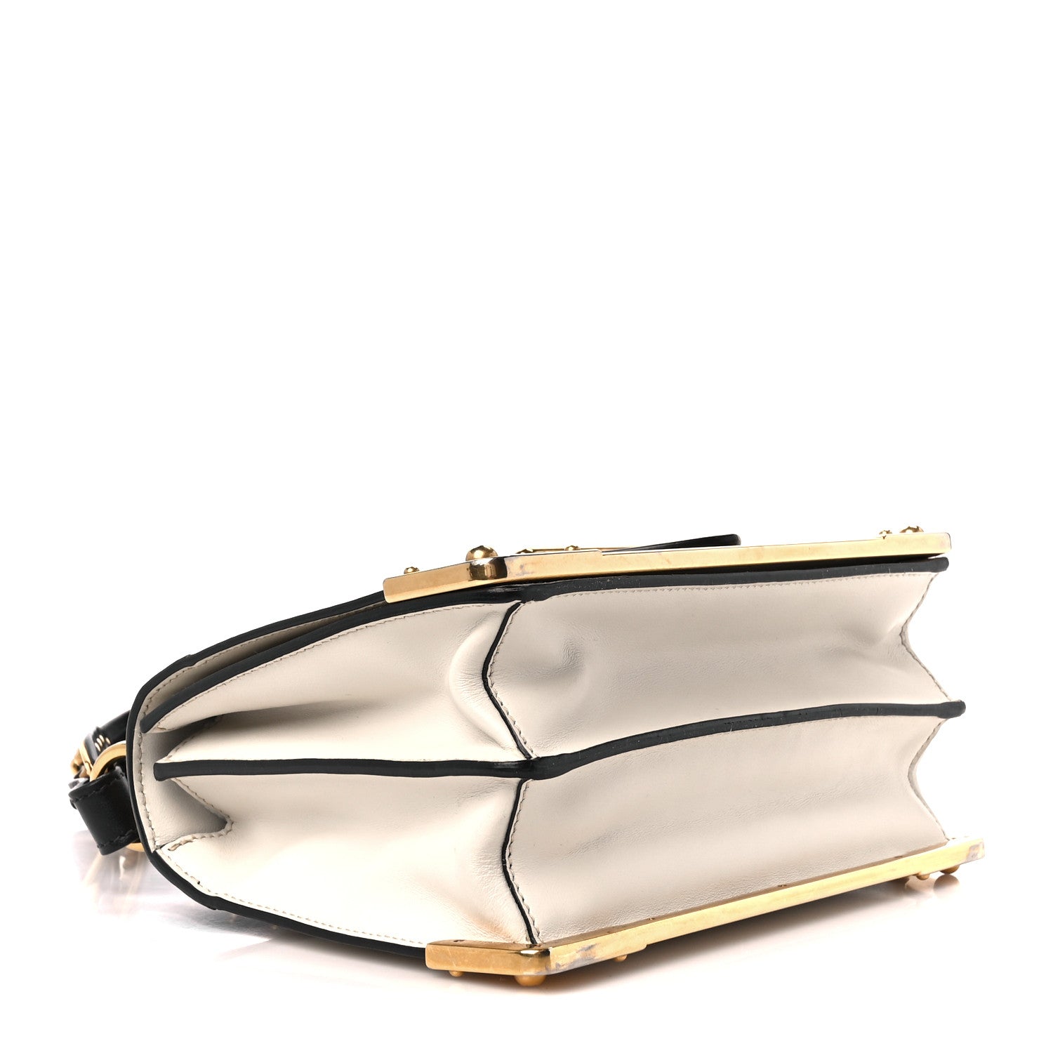 Prada City Calf Saffiano Cahier Bag Talco Black 4 of 10