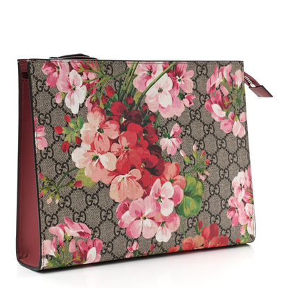 Gucci GG Supreme Monogram Blooms Large Cosmetic Case Beige Multicolor Dry Rose 3 of 7