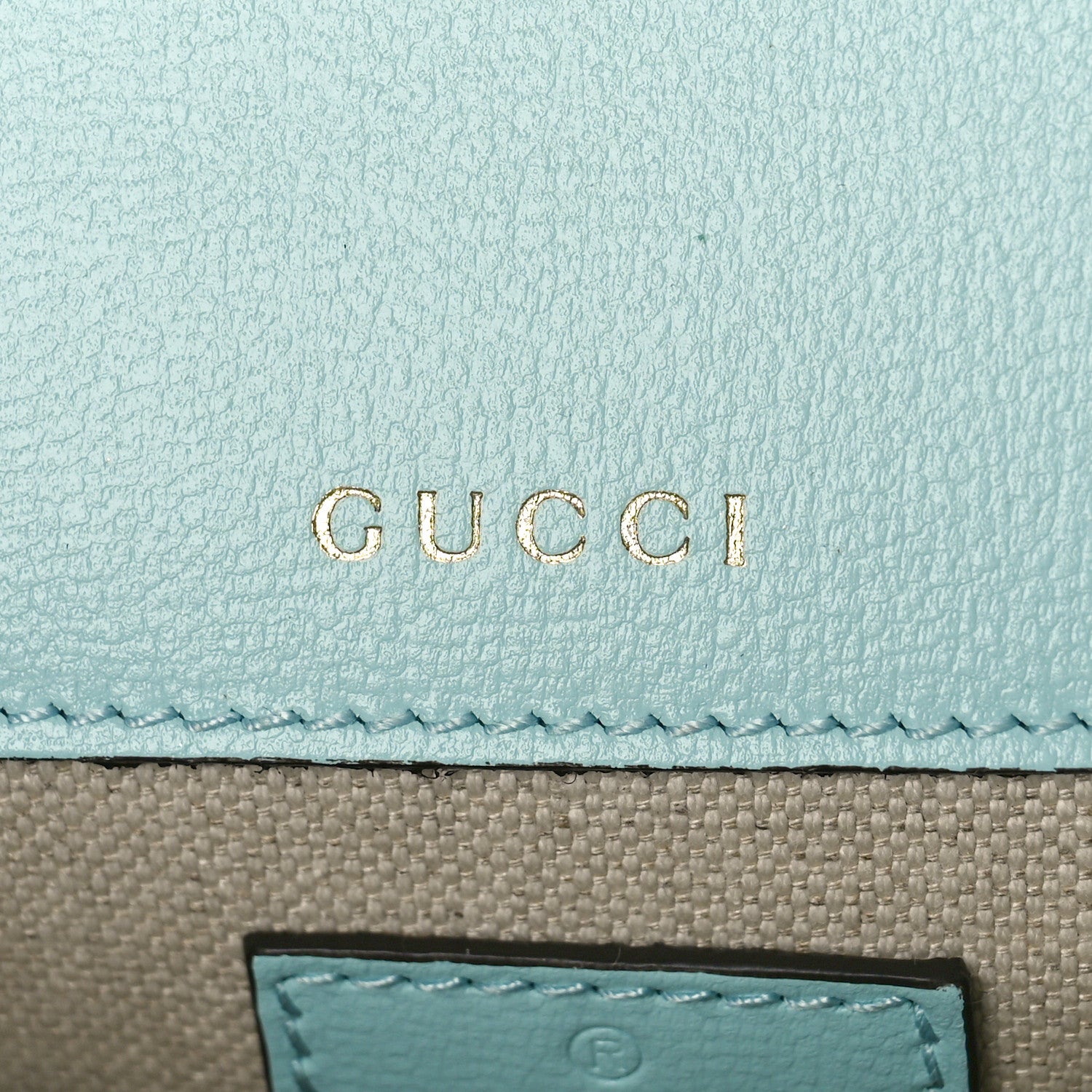 Gucci Azalea Calfskin Crystal GG Monogram Mini Horsebit 1955 Shoulder Bag Light Blue 6 of 11