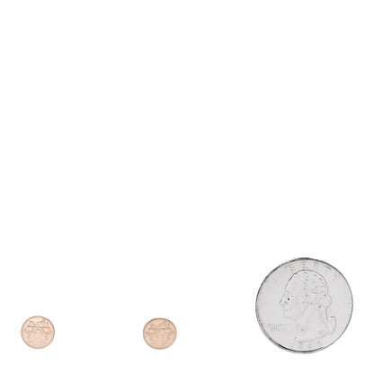 Hermes 18K Rose Gold TPM Ex-Libris Stud Earrings 2 of 5