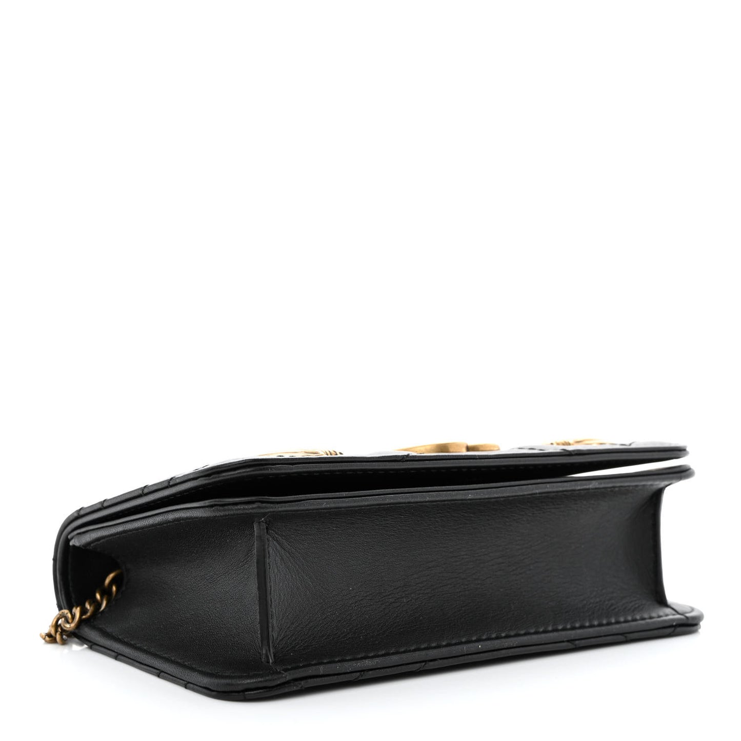 Calfskin Matelasse Animal Studs GG Marmont Mini Bag Black