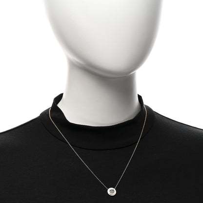 Tiffany 18K Rose Gold Diamond Black Onyx Small T Circle Pendant Necklace 2 of 6