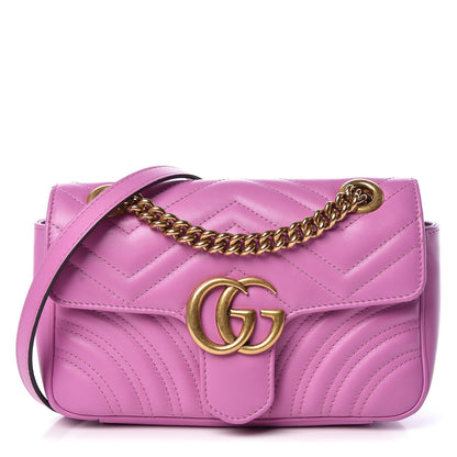 Gucci Calfskin Matelasse Mini GG Marmont Shoulder Bag Candy Mousse 1 of 12