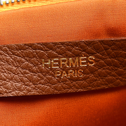 Hermes Silk Cotton Canvas Mini Bolide Hippique Case Ocre 6 of 7