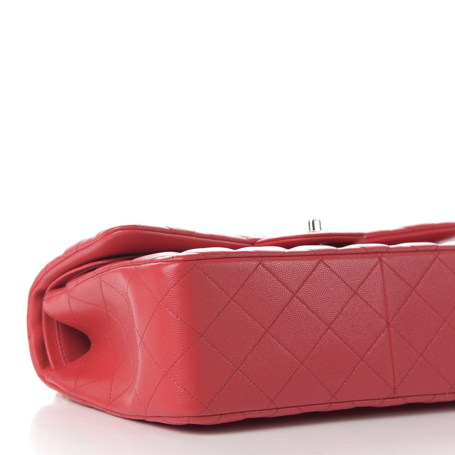 Caviar Quilted Jumbo Double Flap Red