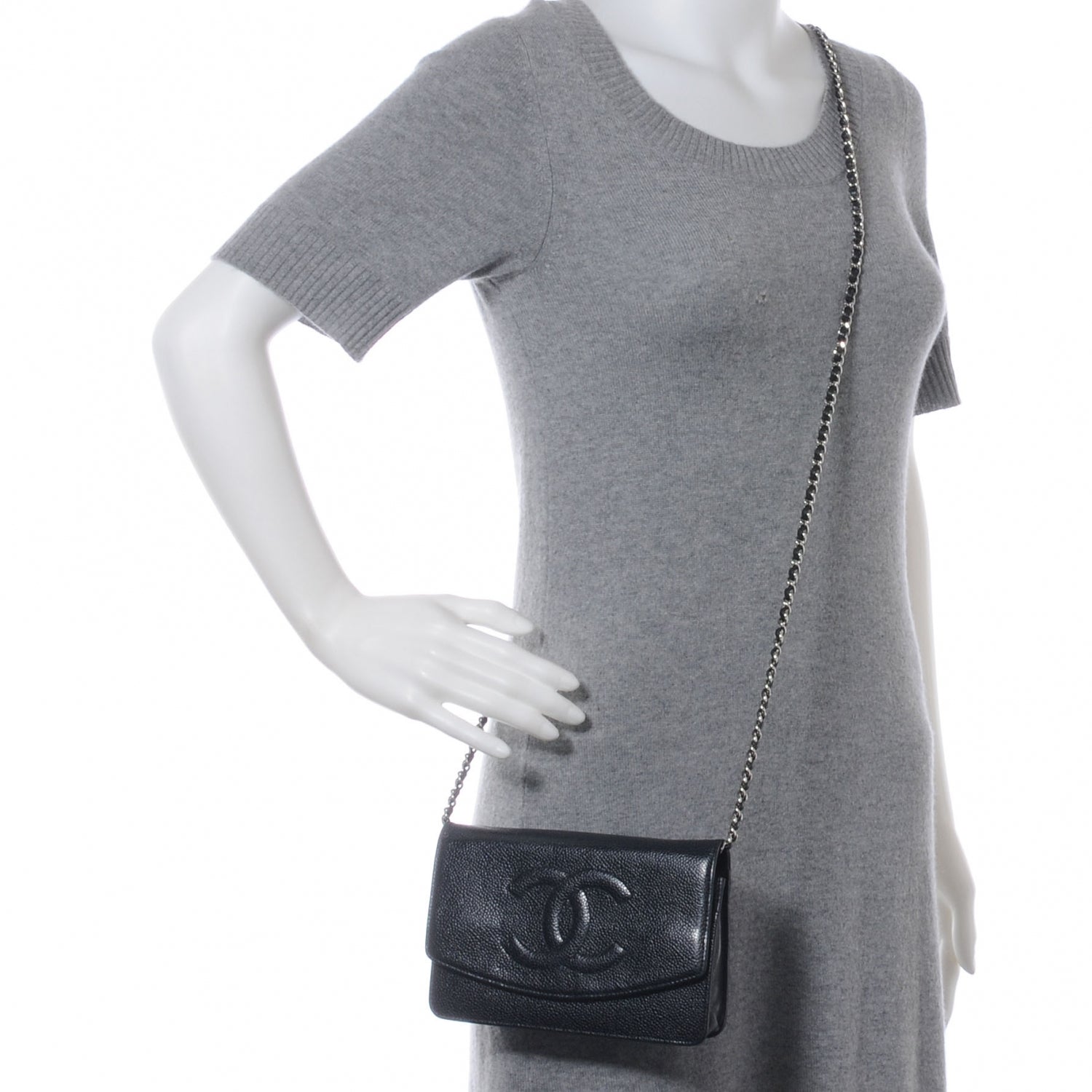 Chanel Caviar Wallet on Chain WOC Black 2 of 8