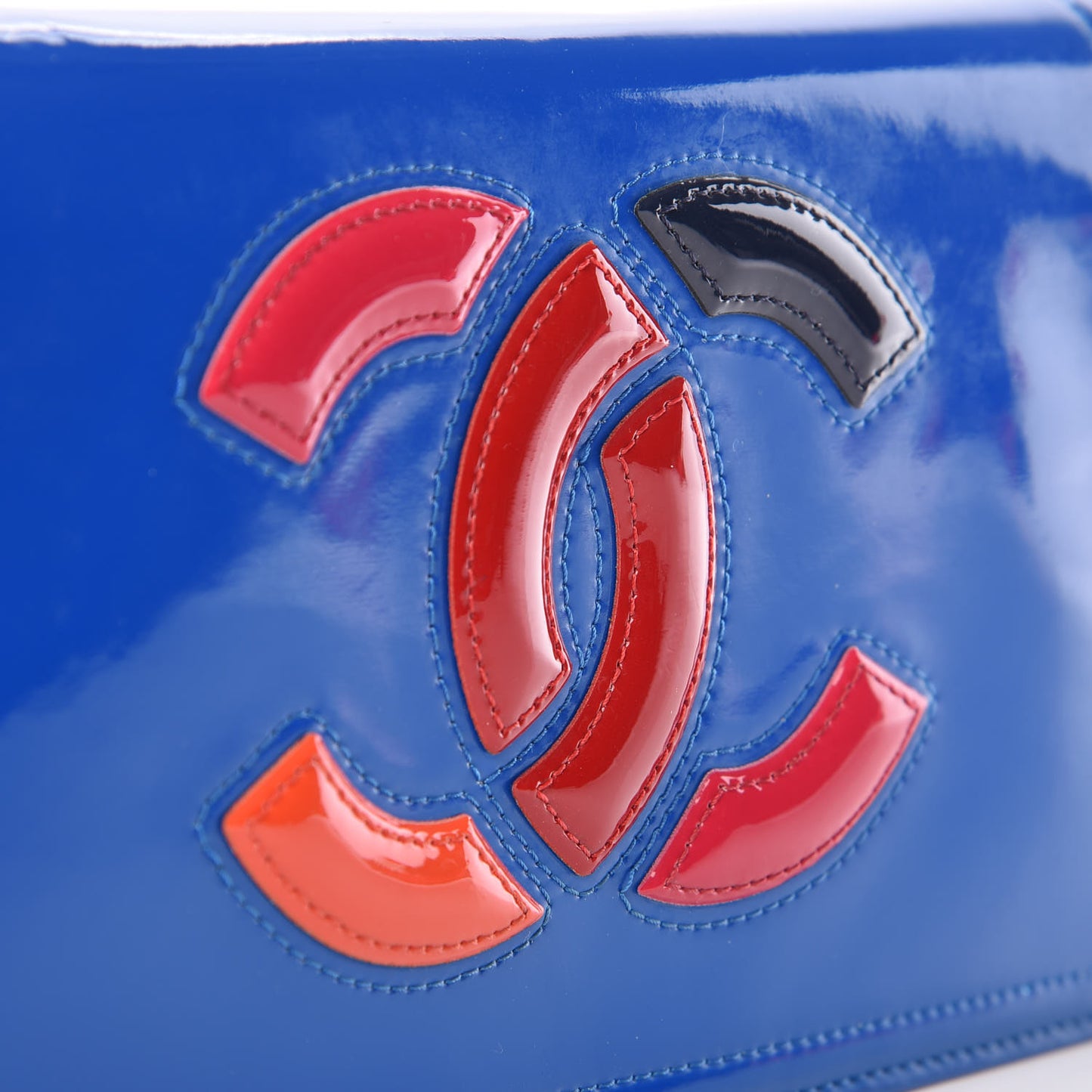 Vinyl Lipstick Wallet On Chain WOC Dark Blue