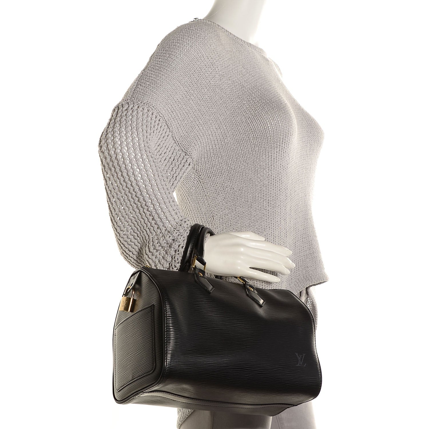 Louis Vuitton Epi Speedy 25 Black 2 of 7