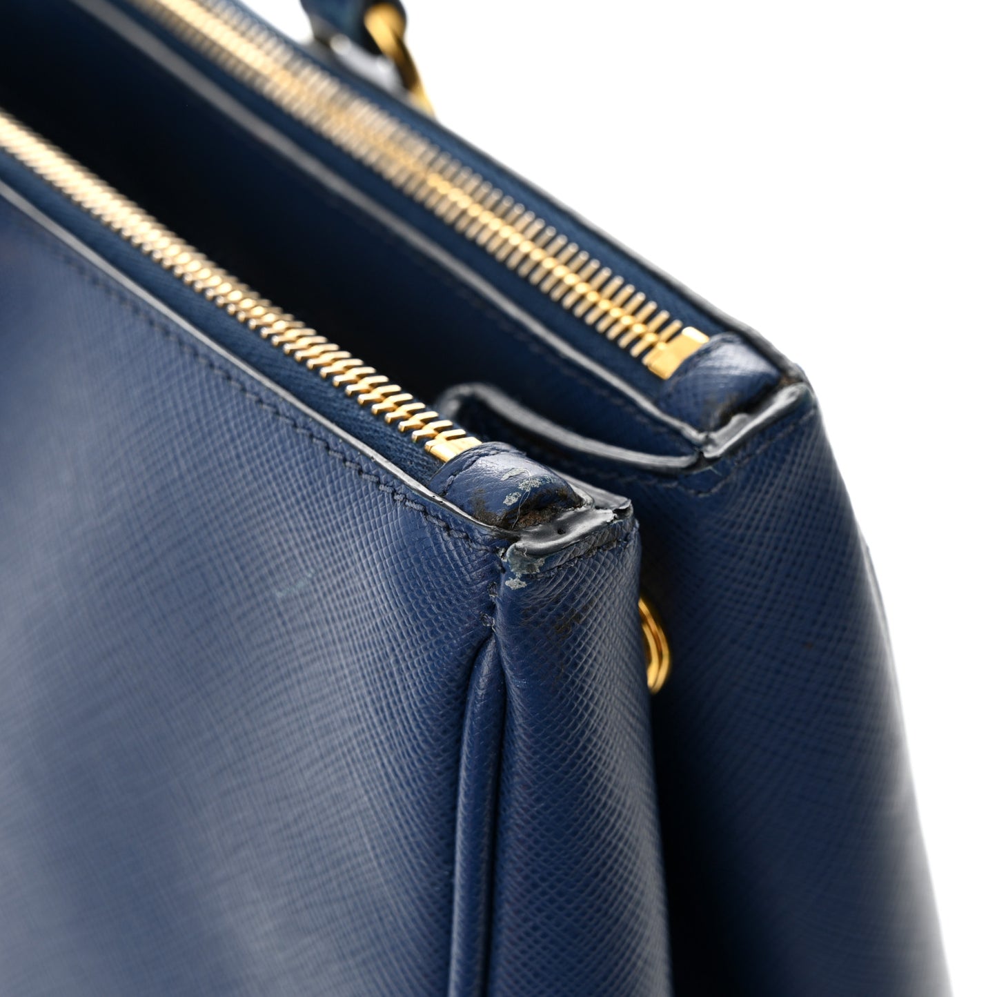 Saffiano Large Galleria Double Zip Tote Bluette
