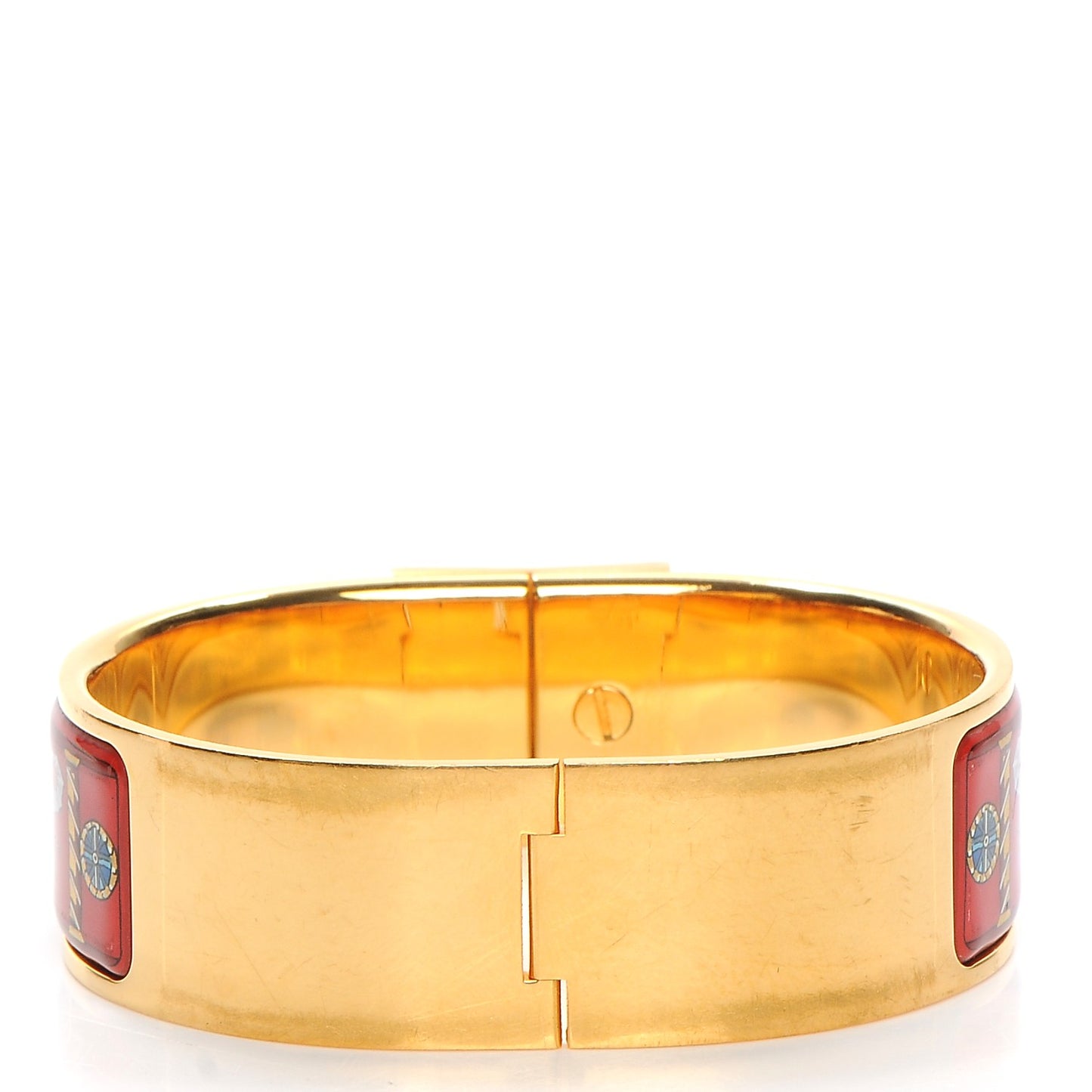 Enamel Printed Clic Clac Torana Elephants Wide Bracelet GM