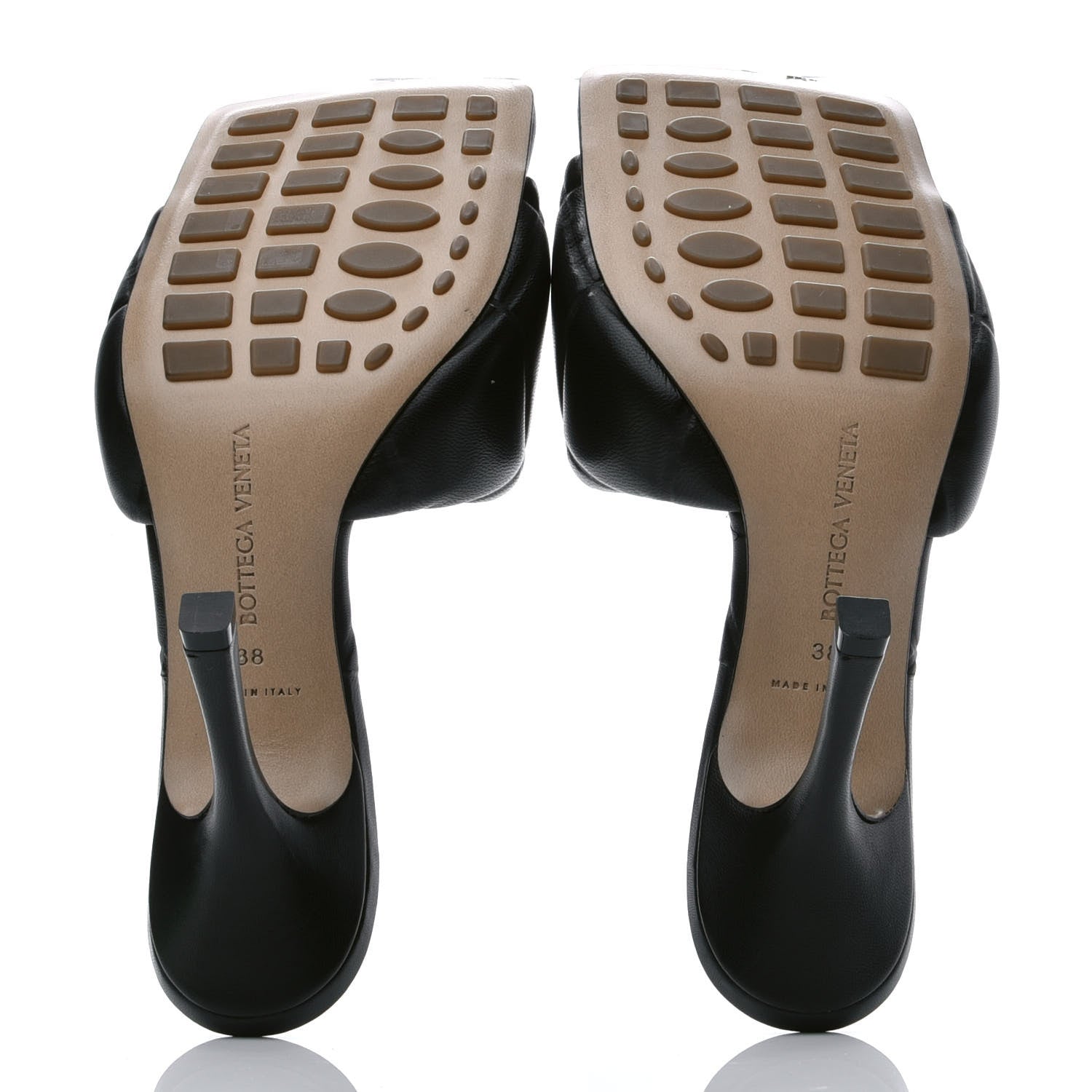 Bottega Veneta Nappa Quilted Rubber Lido Mule Sandals 38 Black 6 of 9