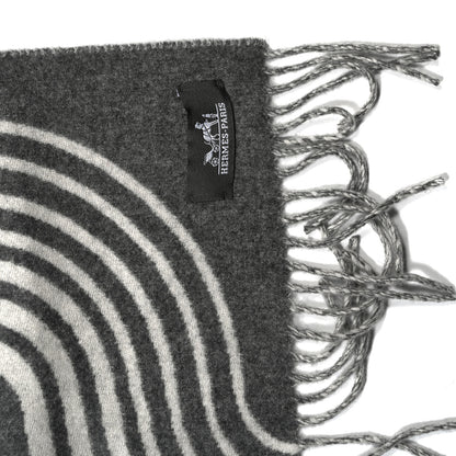 Hermes Cashmere Casaque Vague Muffler Gris Flanelle Ivoire 4 of 4