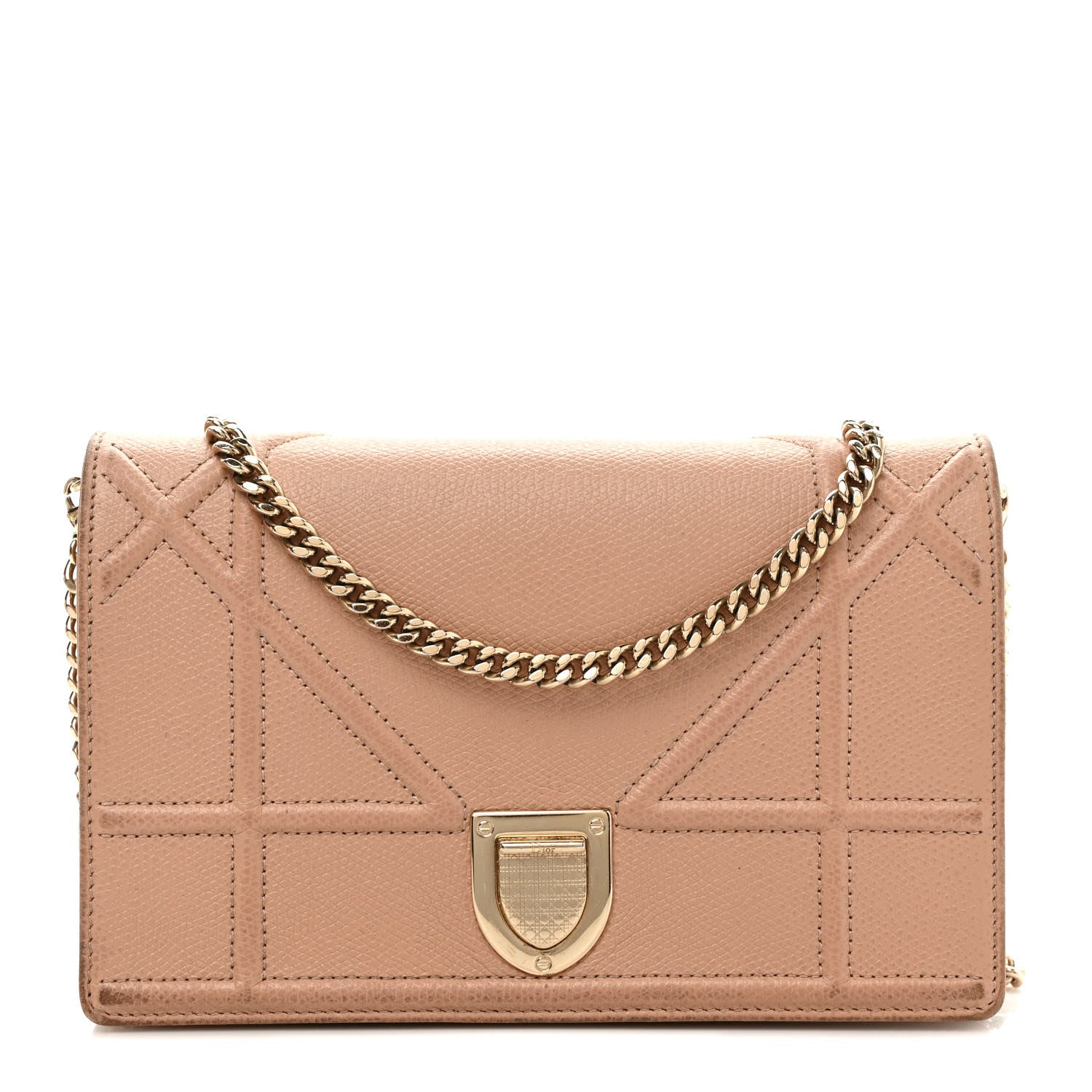 Christian Dior Grained Calfskin Diorama Wallet on Chain Pouch Fard 1 of 12
