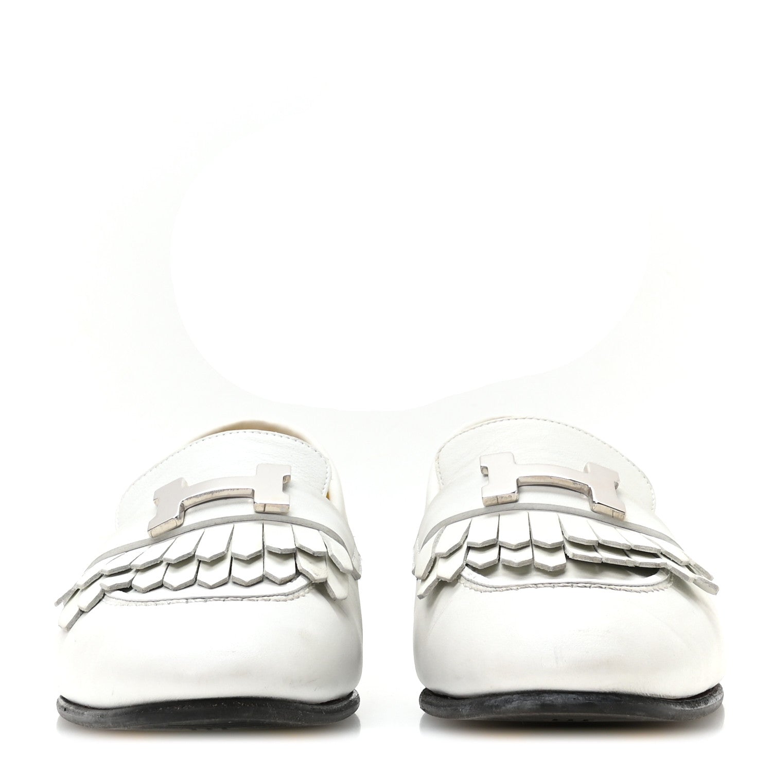 Hermes Calfskin Womens Royal Loafers 35 White 3 of 8