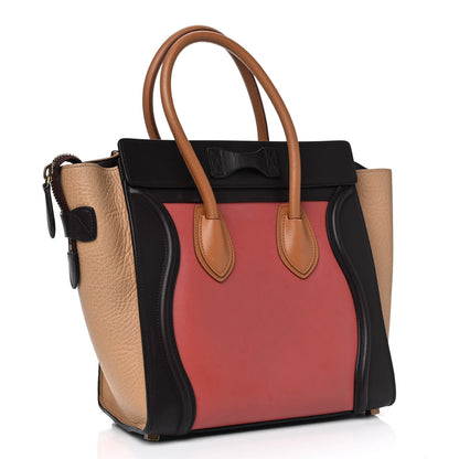 Celine Smooth Calfskin Bullhide Micro Tri-Color Luggage Terracotta 2 of 8