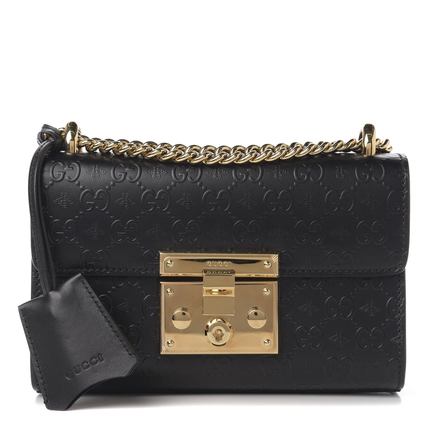 Guccissima Small Padlock Shoulder Bag Black