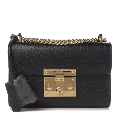 Gucci Guccissima Small Padlock Shoulder Bag Black 1 of 15