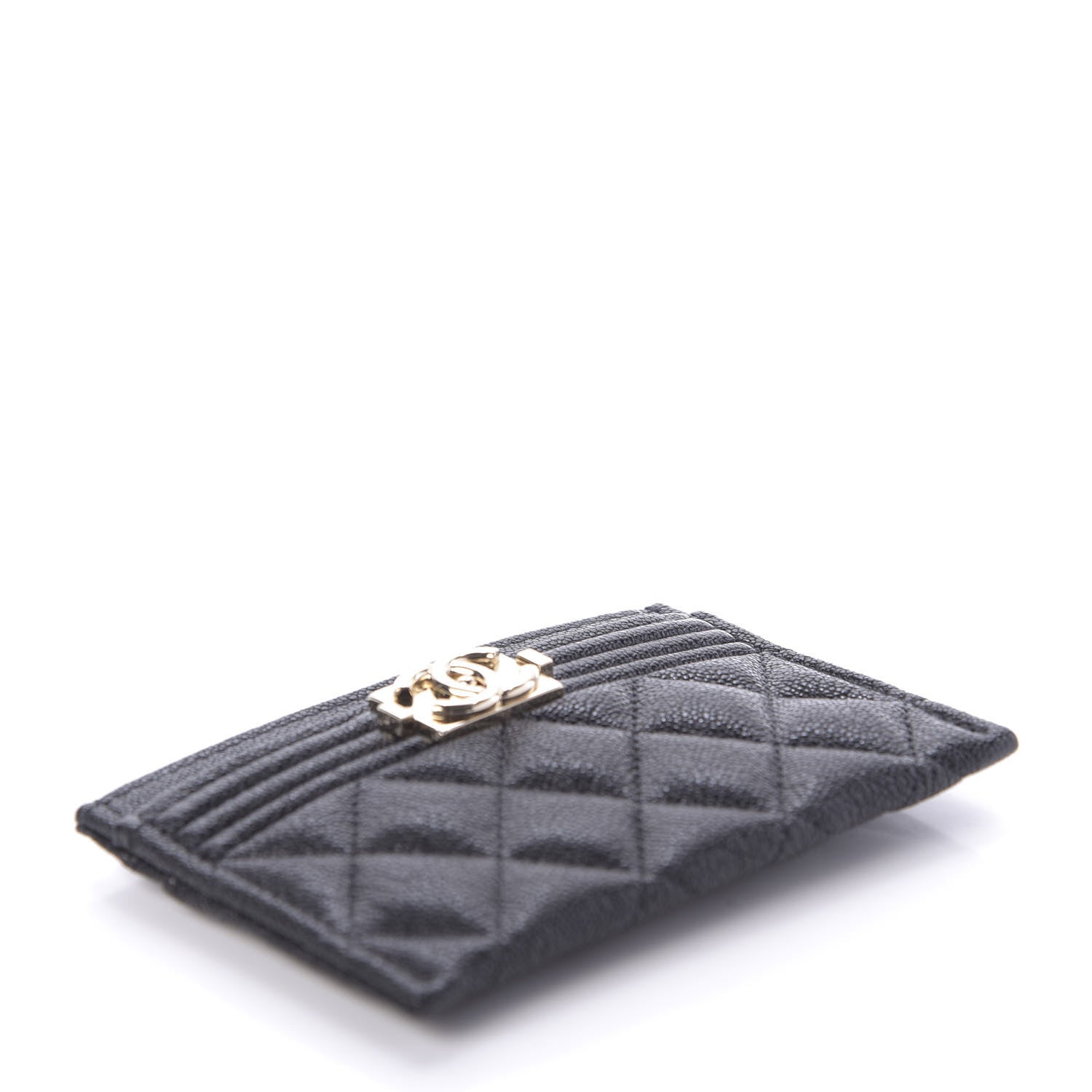 Chanel Caviar Quilted Boy Card Holder Black 4 of 9