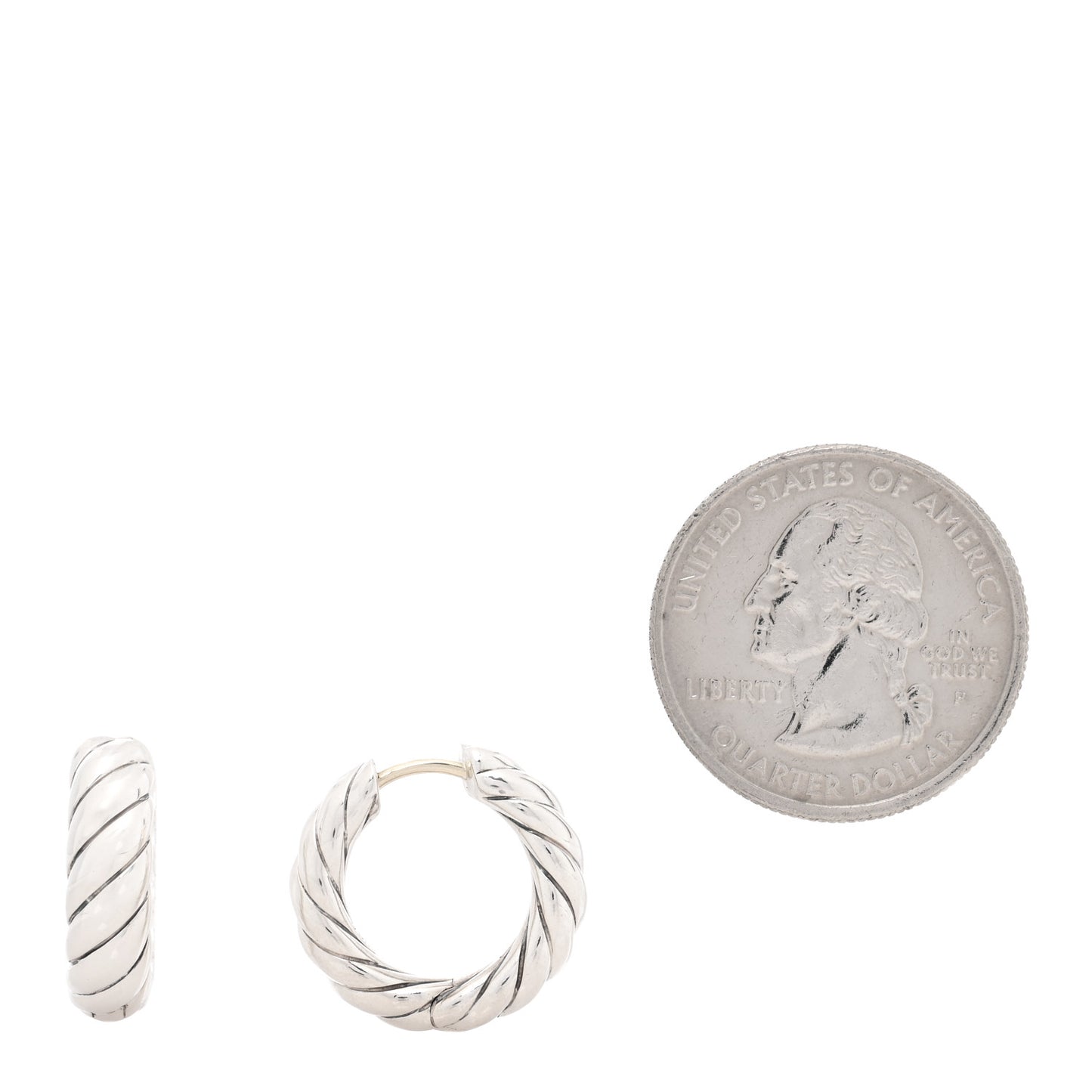 Sterling Silver 18.6mm Scultped Cable Hoop Earrings