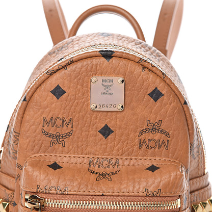 MCM Visetos Side Stud X-Mini Stark Backpack Cognac 9 of 11