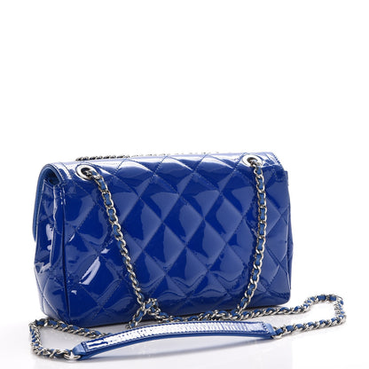 Chanel Patent Quilted Small Coco Shine Flap Blue 3 of 7
