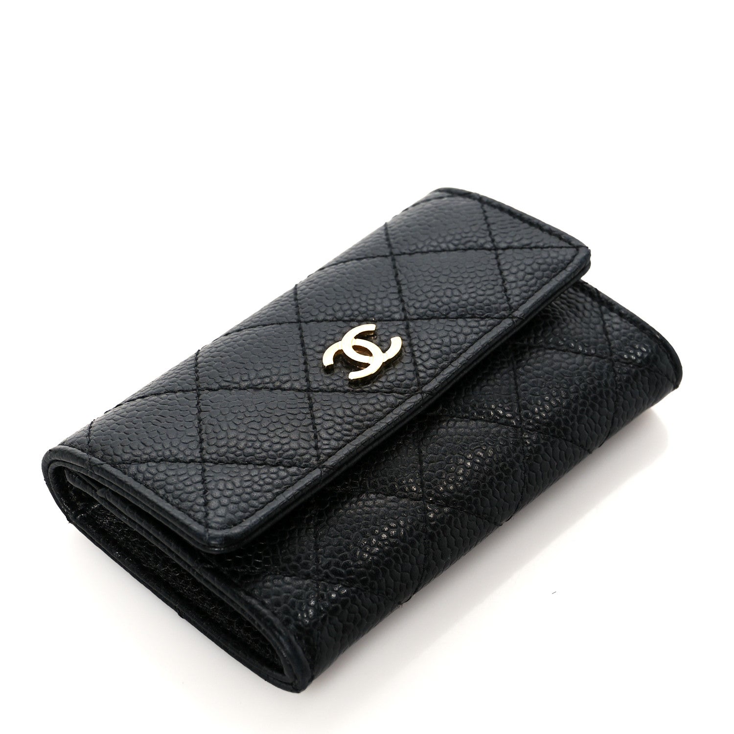 Chanel Caviar Quilted Flap Card Holder Wallet Black 4 of 9