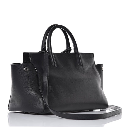 Saint Laurent Grained Calfskin Small Cabas Rive Gauche Black 3 of 15