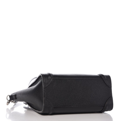 Celine Drummed Calfskin Nano Luggage Black 4 of 6