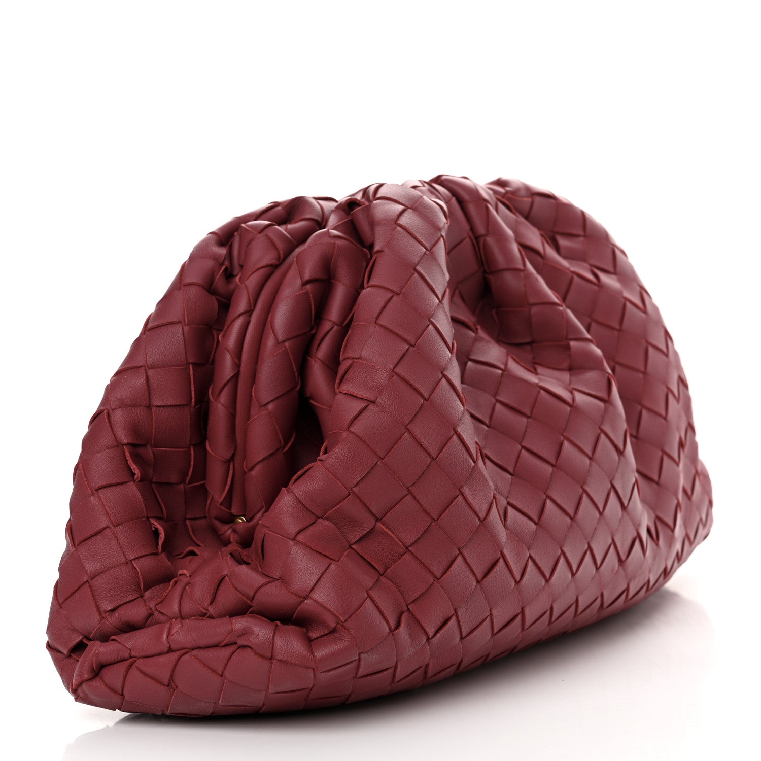 Bottega Veneta Nappa Maxi Intrecciato The Pouch Oversized Clutch Amaranto 3 of 9
