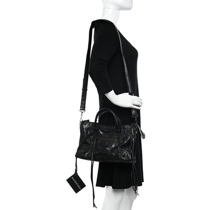 Balenciaga Agneau Classic Hardware S City Logo Strap Black White 2 of 9