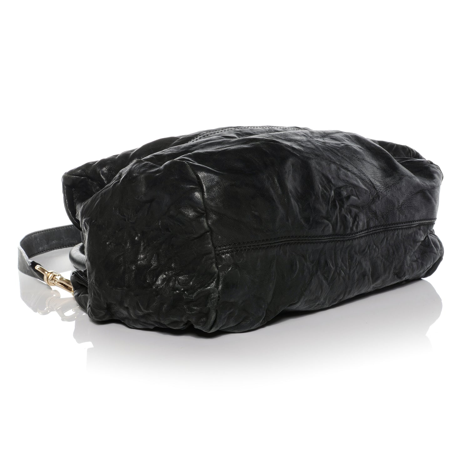 Tumbled Sheepskin Medium Pandora Bag Black
