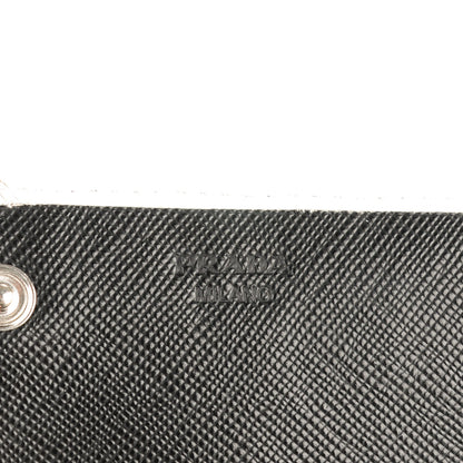 Prada Saffiano Corner Continental Flap Wallet Talco Black 6 of 8