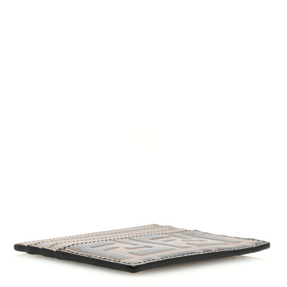 Fendi Vitello Soft Bi-Color FF 1974 Embossed Card Holder Maya Black 4 of 8