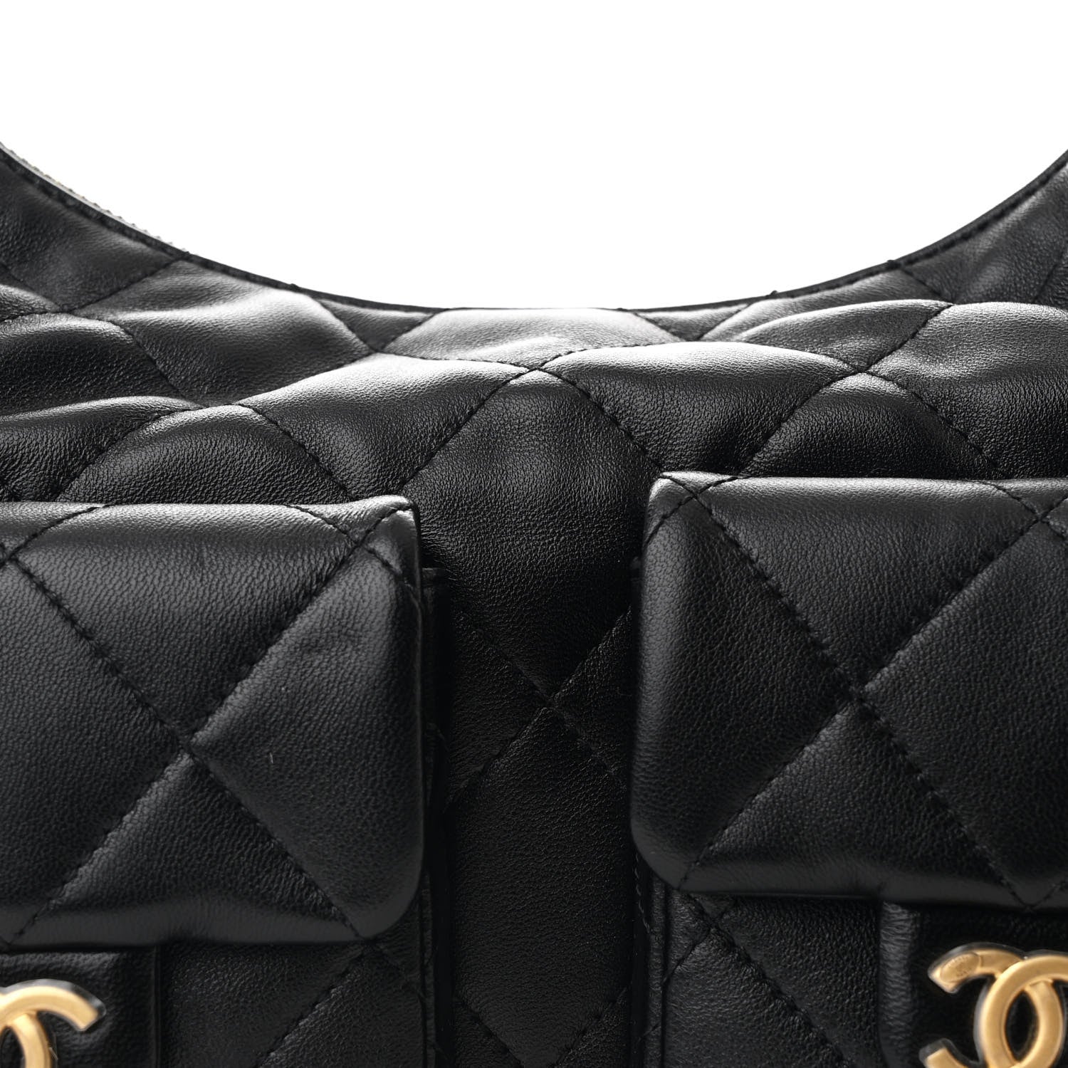 Chanel Shiny Lambskin Quilted Trendy Pockets Hobo Black 8 of 10