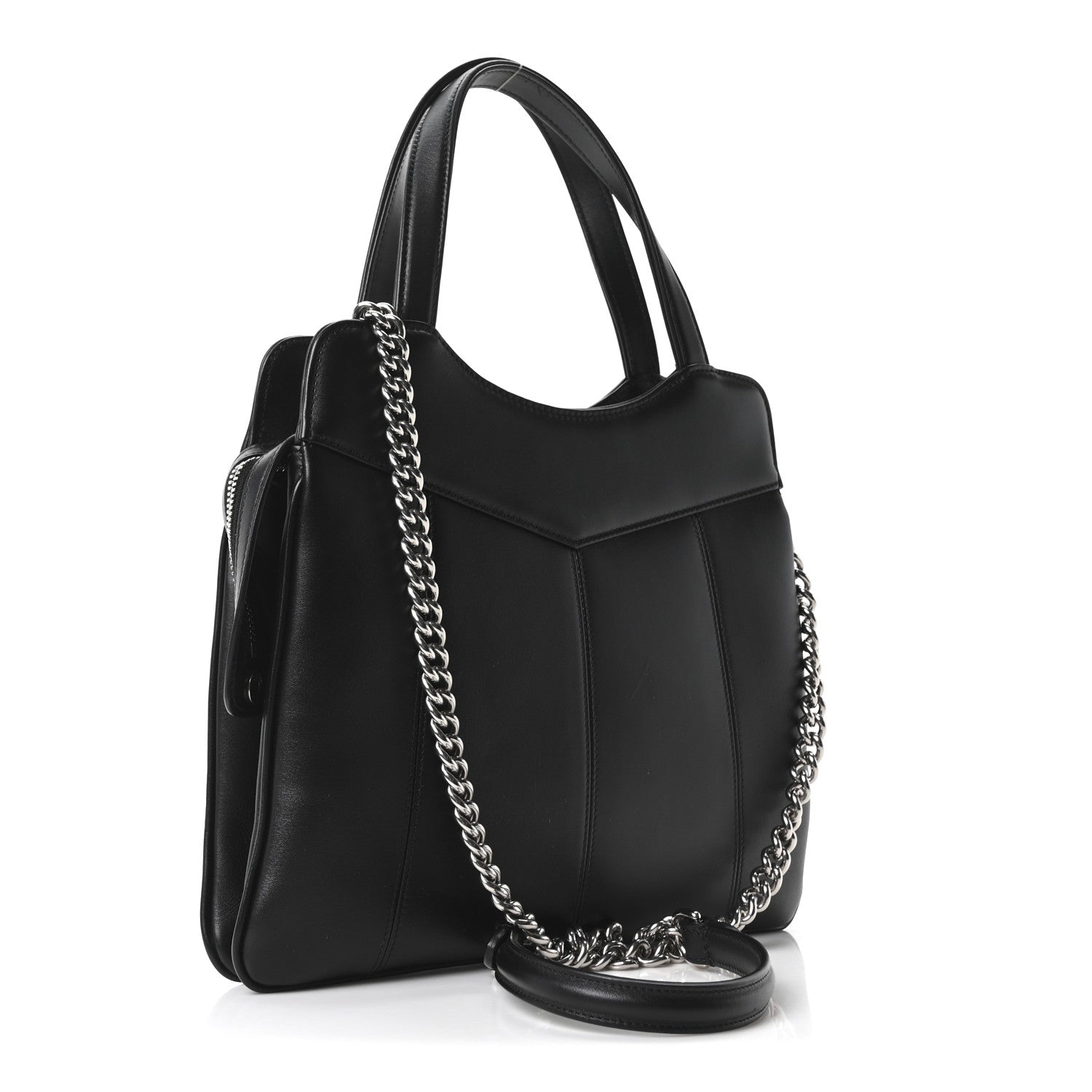 Gucci Calfskin Petite GG Small Tote Bag Black 3 of 10