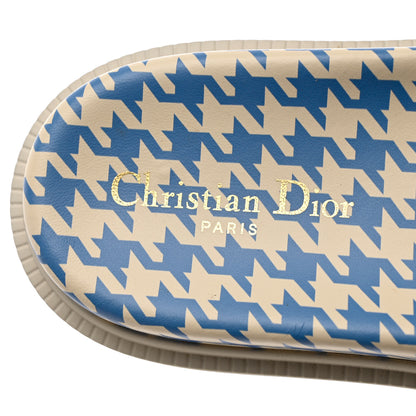 Christian Dior Micro PDP Cotton Houndstooth Embroidered Dway 10mm Slide Sandals 40 Cornflower 7 of 8