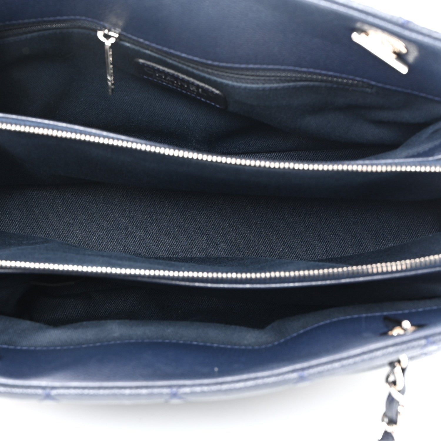 Chanel Caviar Quilted Timeless CC Soft Tote Navy Blue 5 of 10