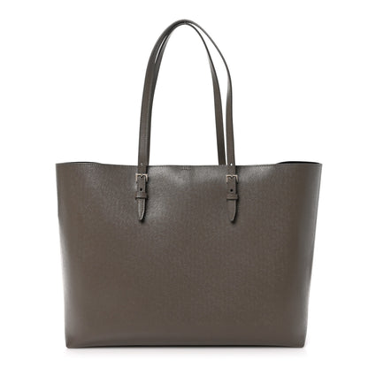 Saint Laurent Grained Calfskin Large Shopping Tote Warm Taupe Black 1 of 10